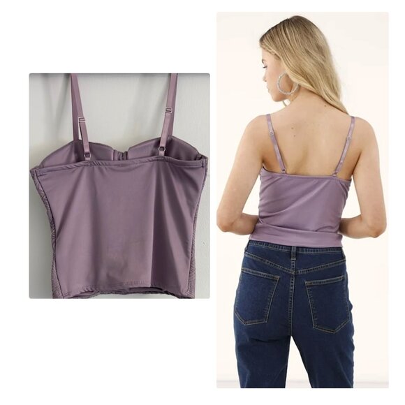 No Boundaries Lace Corset Top in War Plum Sz XXS NWT - Picture 4 of 10